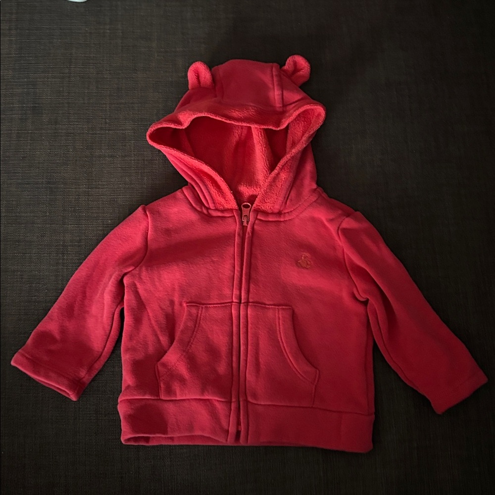 ❤️3-6M Baby Gap Red Bear Ears Hoodie